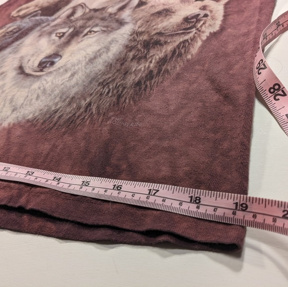🤎 The Mountain Northern Wildlife Collage Brown Tie Dye T-Shirt, S - Picture 8 of 10